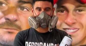 De chico odiaba los lápices y terminó pintando el mural más grande de Maradona