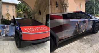 A Donald Trump le regalaron una increíble Cybertruck personalizada
