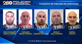 La Policía difunde la imagen de los cinco presos peligrosos fugados en Portugal para pedir colaboración ciudadana