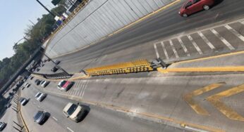 Hallan cuerpo colgado en puente de Circuito Interior; indagan suicidio