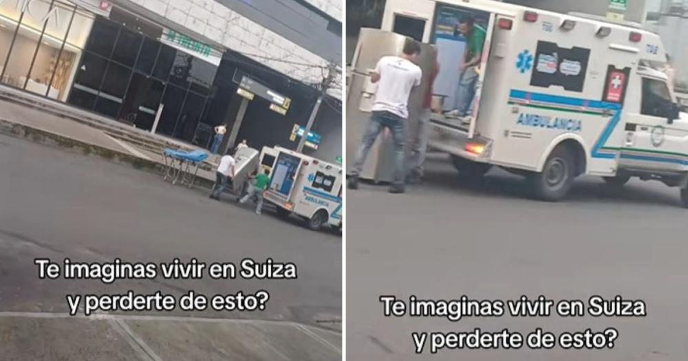 Ambulancia en Ibagué fue usada para trastear una nevera: el hecho captado en video causó indignación en la comunidad