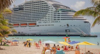 MSC World America, el impresionante crucero de 22 pisos que Orlando Bloom y Drew Barrymore estrenaron en Miami